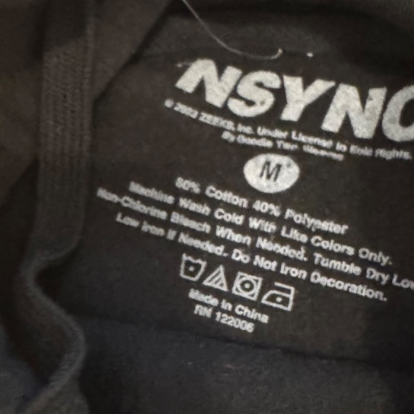 Rue21 Hoodie NSYNC Black Cotton Fleece Unisex Women Size Sweatshirt 0007360 0001 - Picture 4 of 6